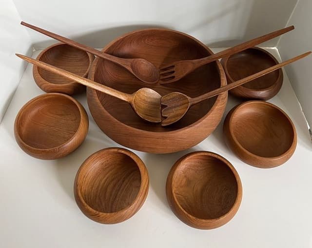 Nature Wood Dining Bowl Set – 8 Pcs